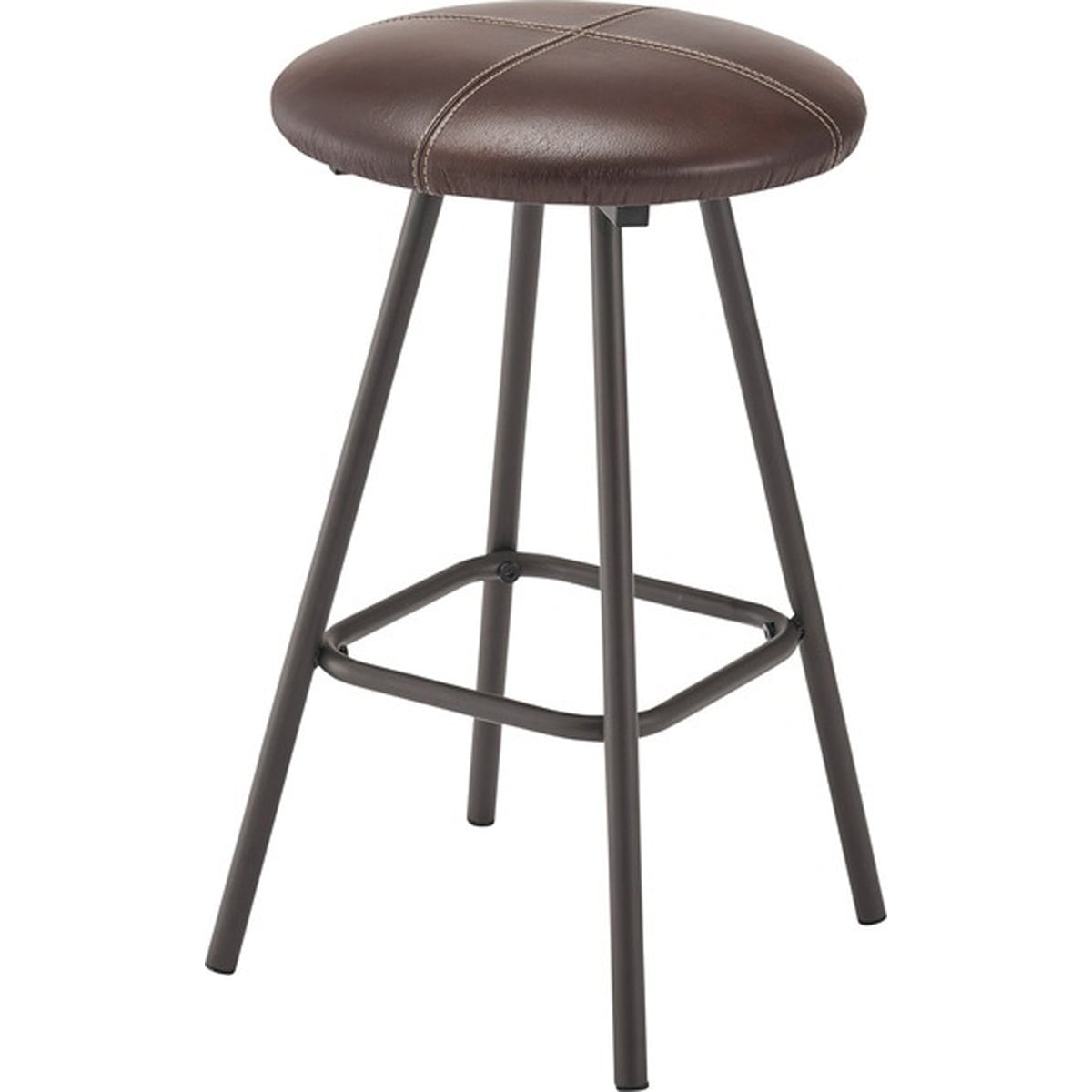 スツール PC-16BR 椅子 イス いす おしゃれ スチール 軽量 丸型 丸椅子 円形 ラウンド アンティーク チェア モダン ブラウン ボンデッドレザー リビング ダイニング 玄関 ショップ 店舗 インテリア