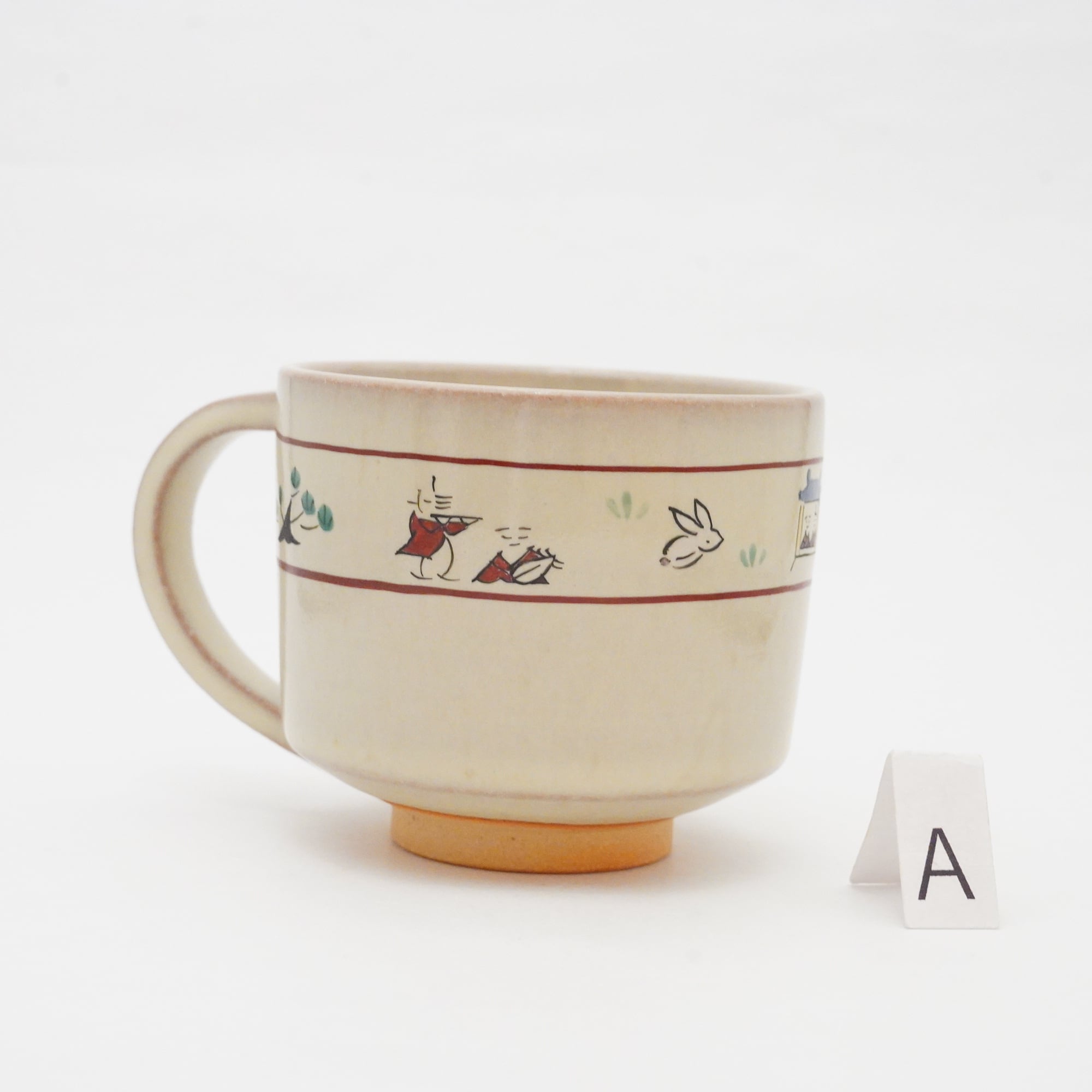 赤膚焼 大塩まな】奈良絵コーヒーカップ | ろにせら ギャラリーと雑貨