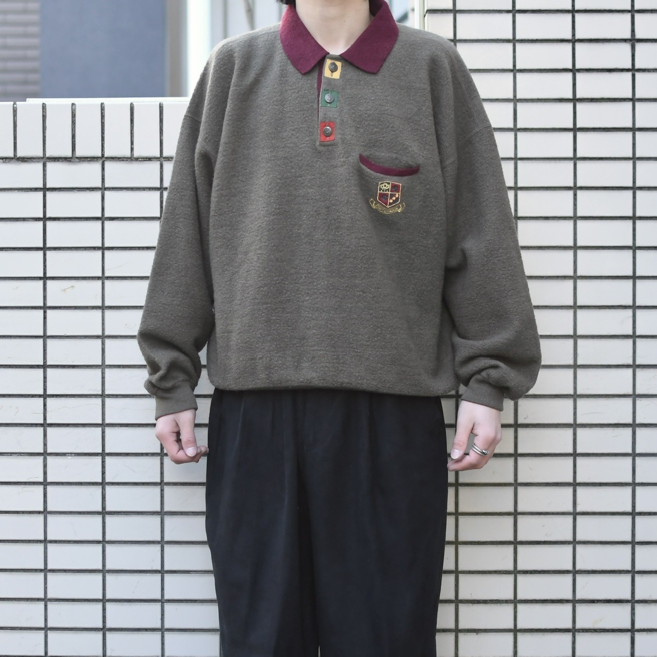 colorful design polo sweat