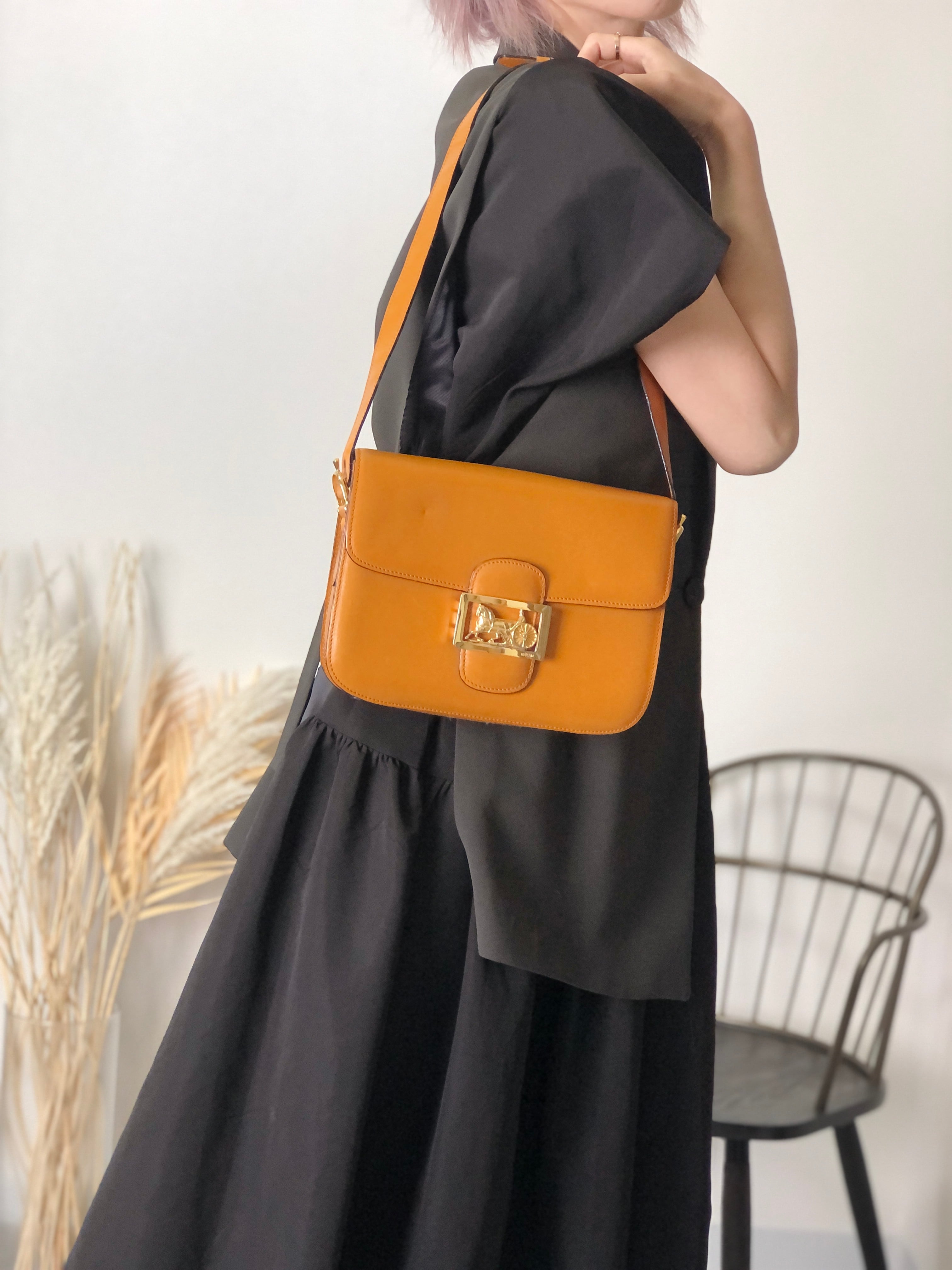 CELINE セリーヌ ショルダーバッグ キャメル 馬車 ホースキャリッジ