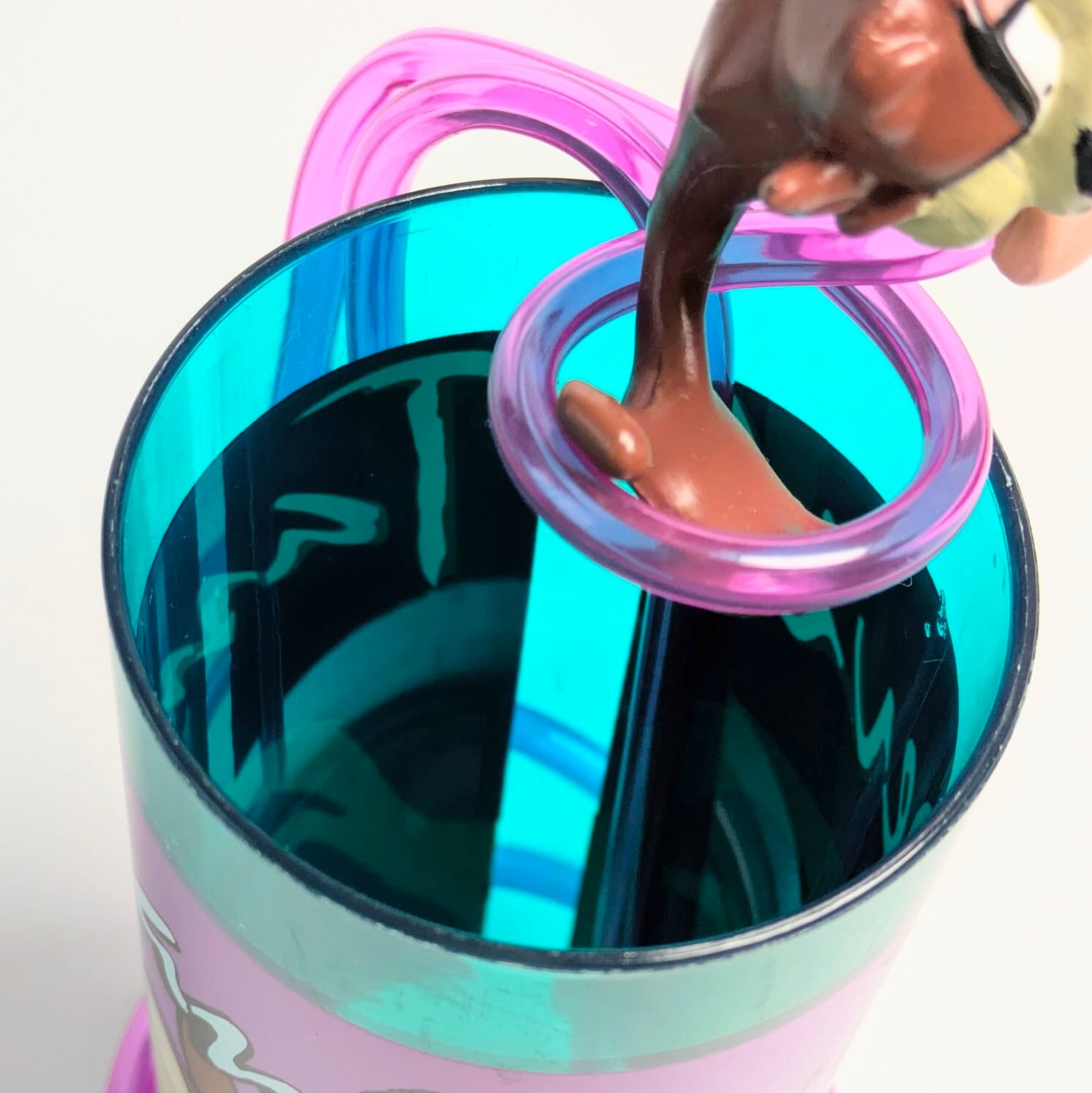 ☆VINTAGE 1997☆【 Looney Tunes ( ルーニーテューンズ )】 タズマニアンデビル / TAZ / タズストロー付きプラスチックコップ / パープル〚アメリカン雑貨 アメトイ〛