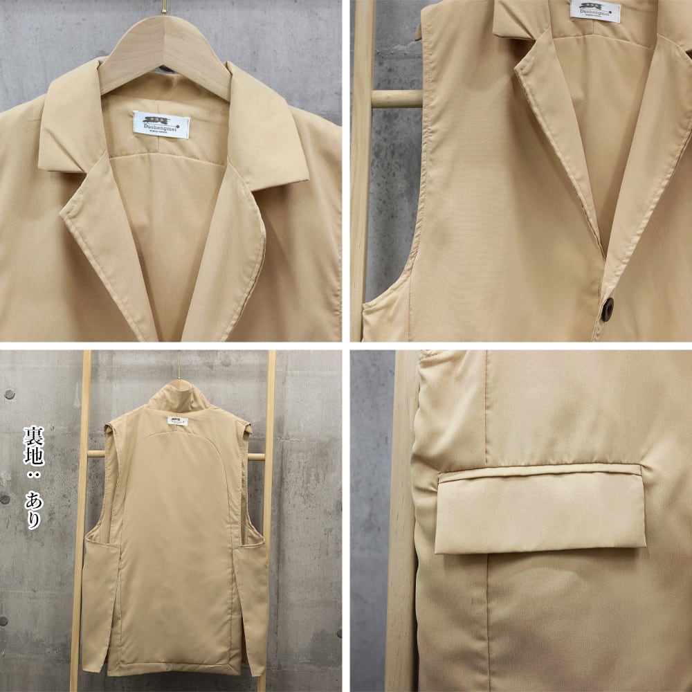 テーラード ベスト レディース 春秋冬 アウター ジレ おしゃれ オフィス ビジネス 通勤 きれいめ 大人 かわいい トレンチ 羽織り 大人可愛い 大人女子