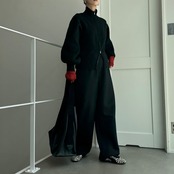 【予約：９月下旬入荷予定】Wzipドライバーズknit/ブラック