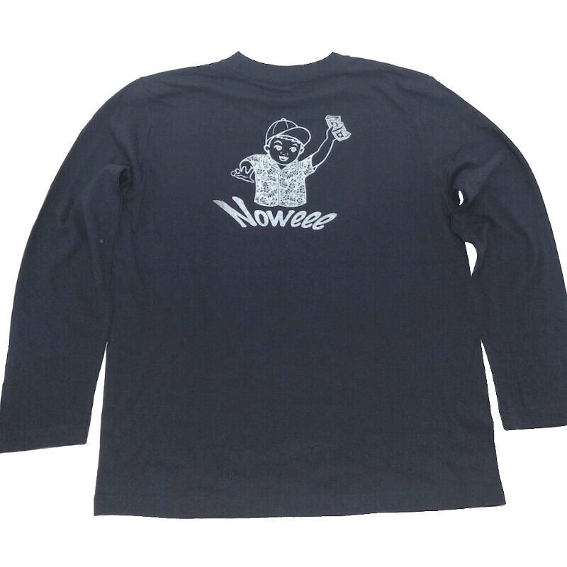 ロングＴシャツ バックプリント ネイビー メンズ