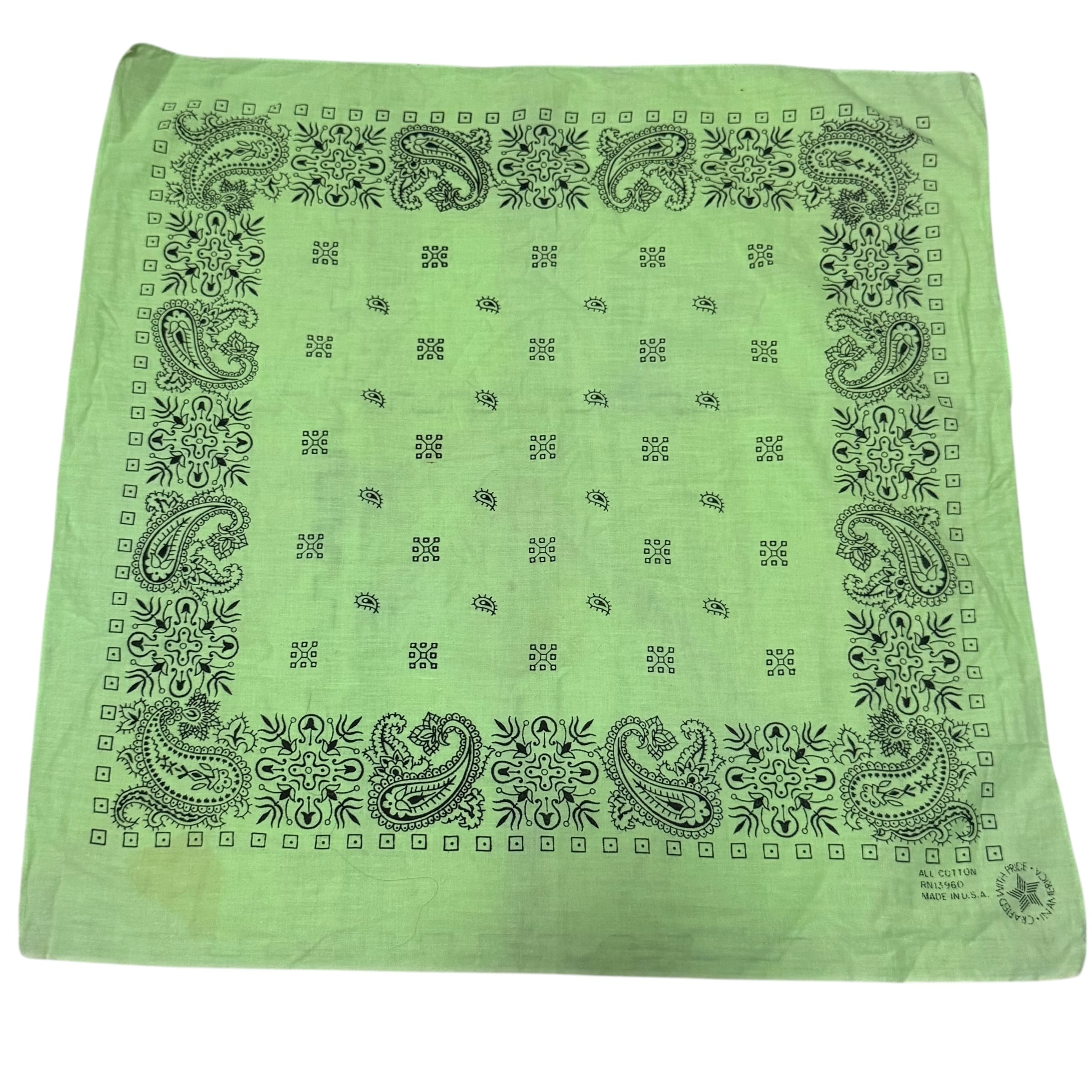 激レア VINTAGE バンダナ USAクロス ペイズリー ジェイアダムス 3枚 ジェイアダムス着用 VINTAGE Bandana cross Paisley Yellow-green made