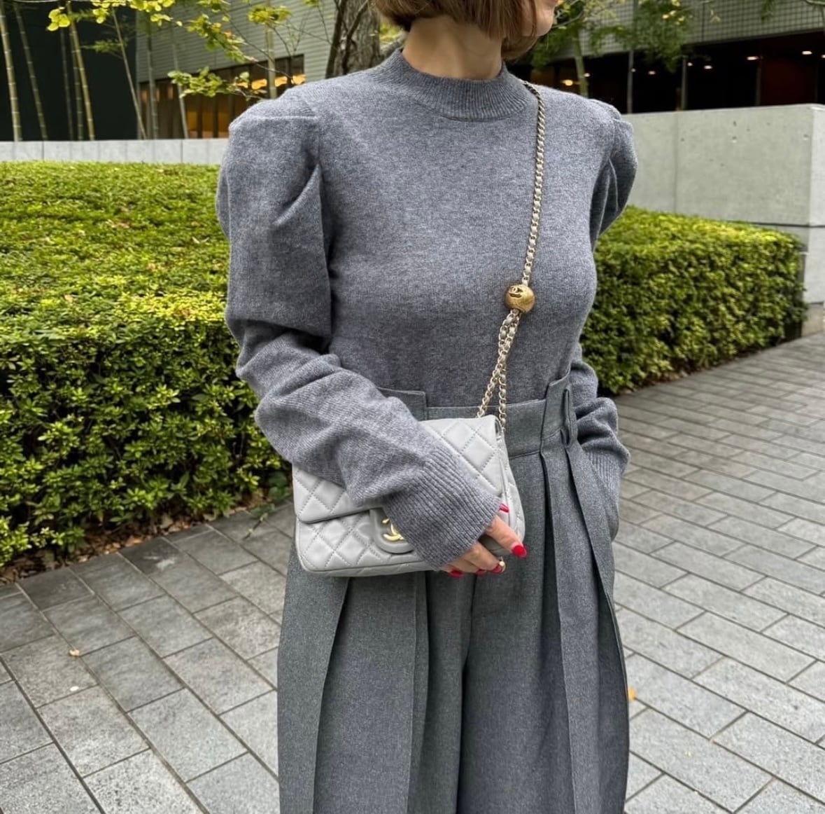 ポワンニットプルオーバー Nicole グレー | Cygne 