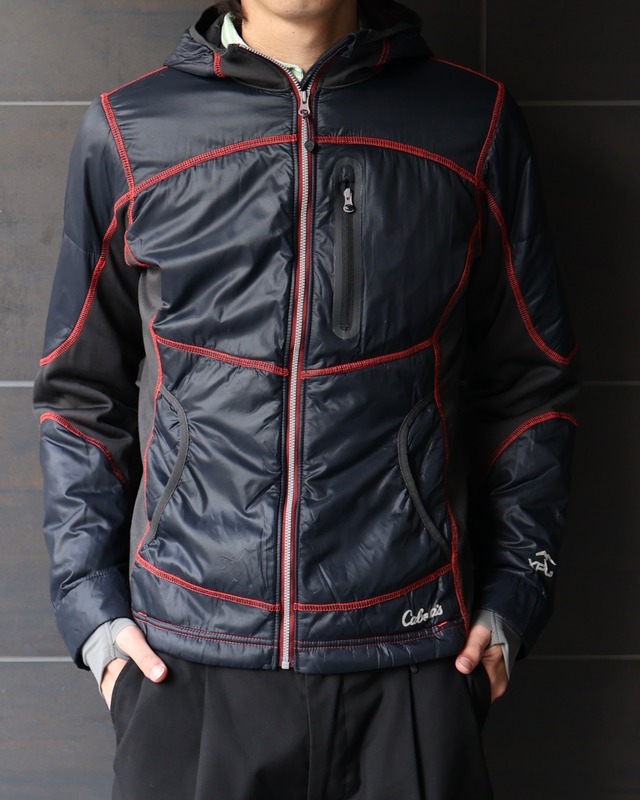 Nylon thumbhole zip hoodie