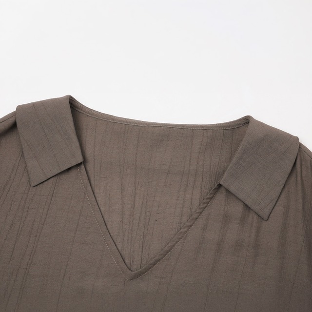 Asymmetry waist tie blouse A00257
