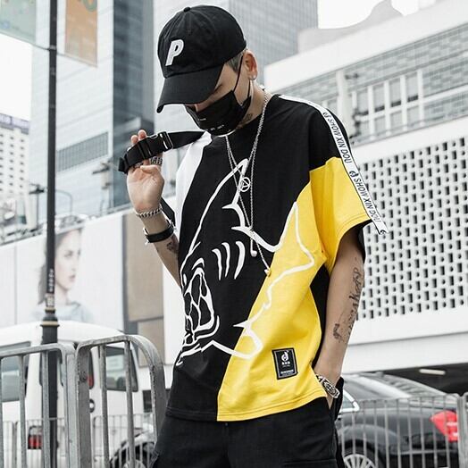 全2色 Tシャツ カットソー プリント カジュアル ストリート 