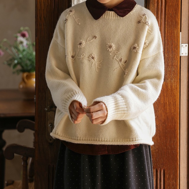 ラウンドネックセーター M1922