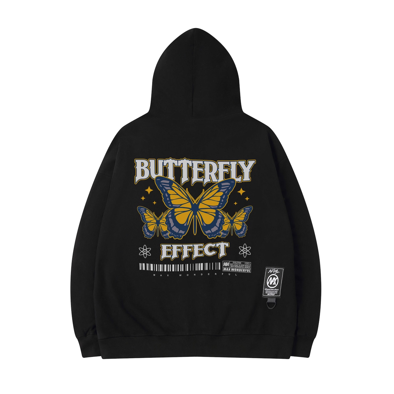 6色展開 裏起毛 バタフライプリント パーカー T564