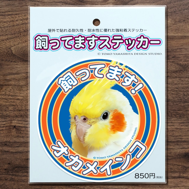 オカメインコ(ルチノー）飼ってますステッカー