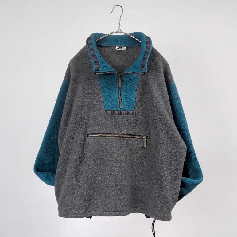 L.L.Bean fleece pullover jacket Aztec Gray