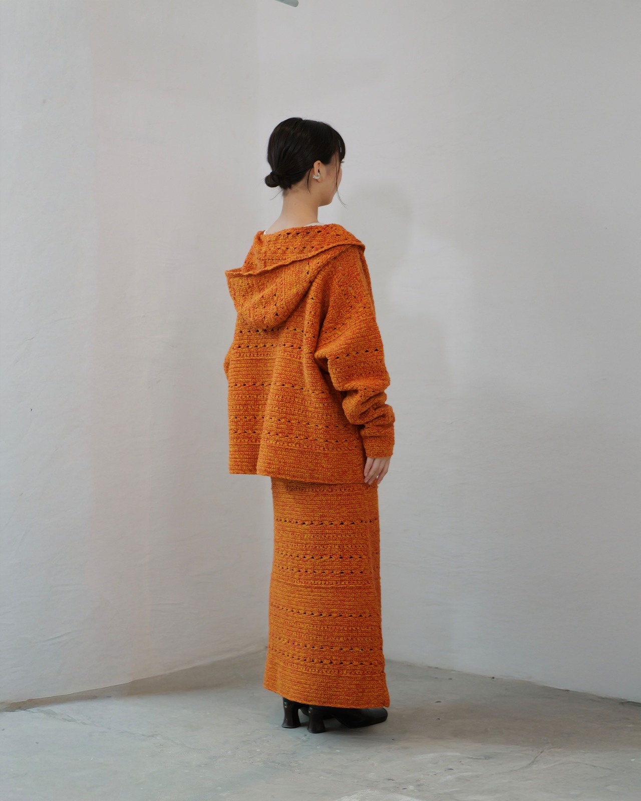 AMBERGLEAM - HAND KNIT MEXICAN PARKA ：Indigo / God of the Sun｜ハンドメイド／コットン100%／ユニセックス