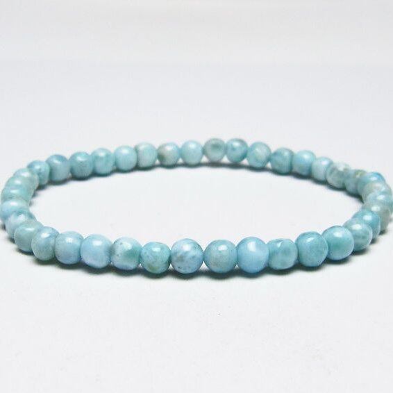 ラリマー ブレスレット 5mm メール便可 一点物 111-50940