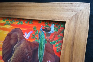 額付き複製画「地球の詩」 動物園個展期間限定1点、7/28まで