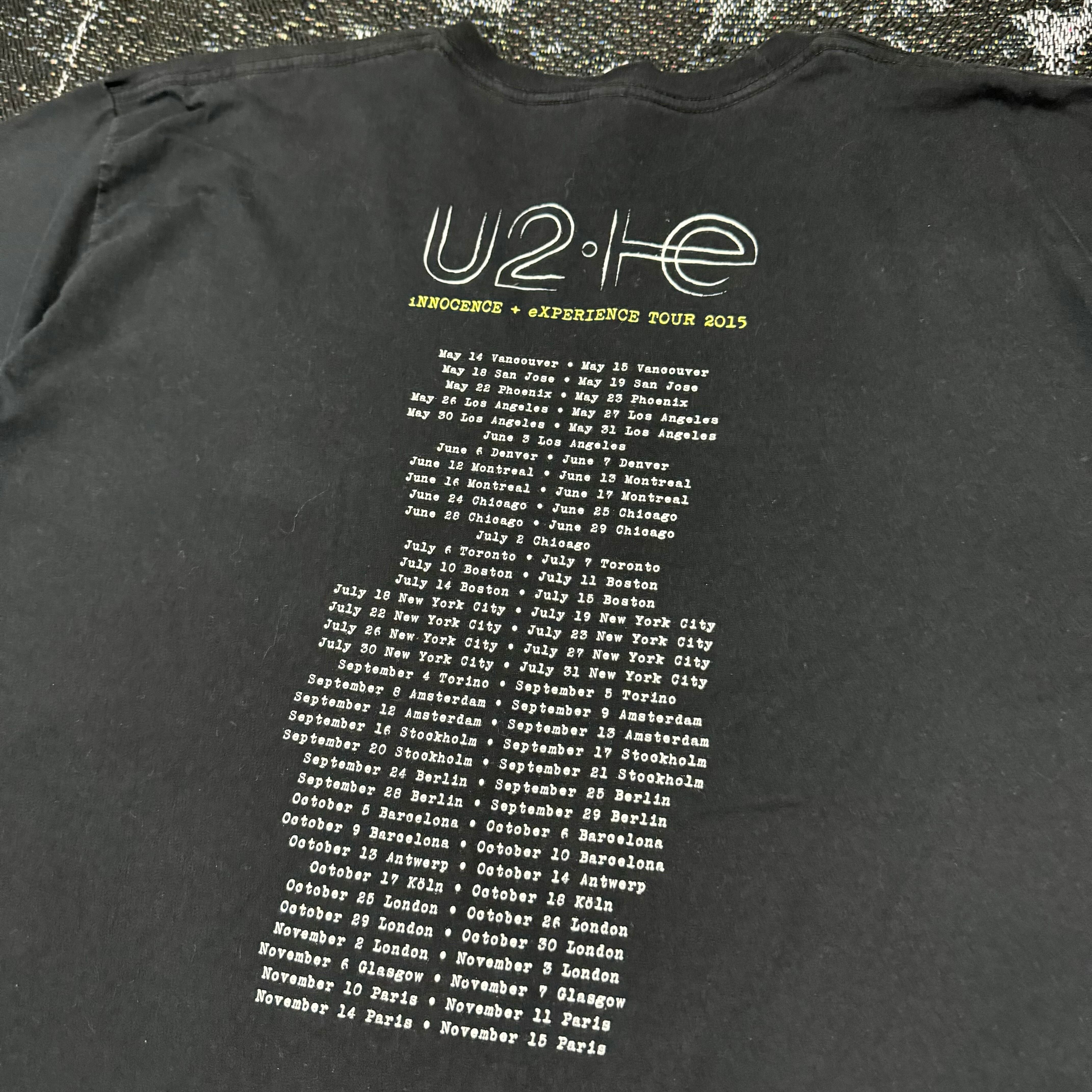 U2 INNOCENCE + EXPERIENCE TOUR Tシャツ U2 SONGS OF EXPERIENCE
