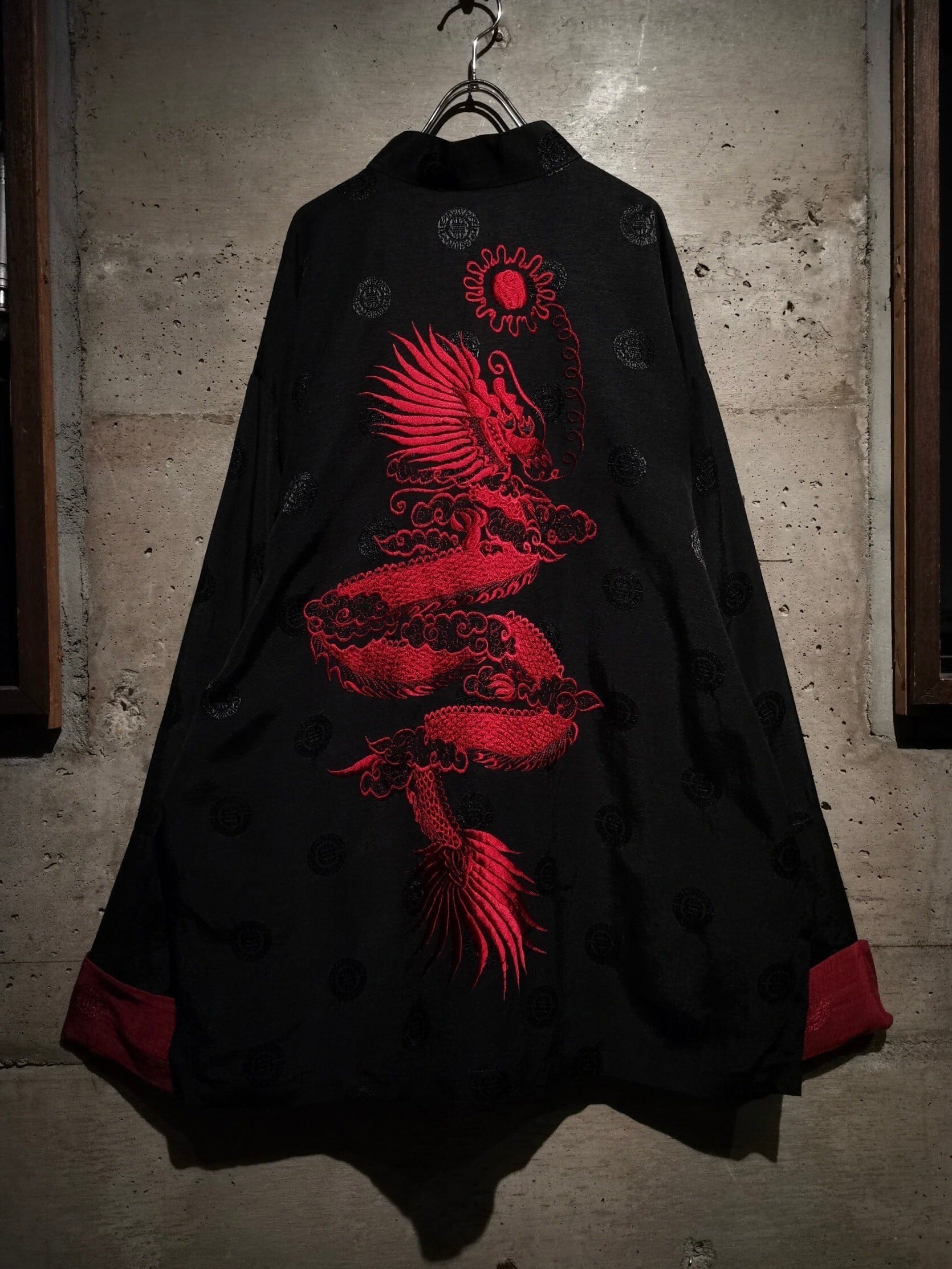Caka】Dragon Embroidery × China Pattern Vintage Loose China Shirt Caka】Dragon Embroidery × China Pattern Vintage Loose China Shirt