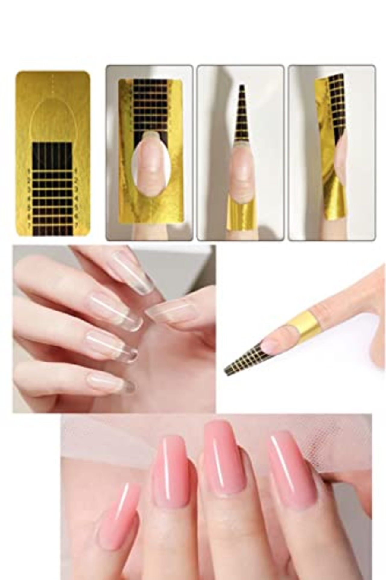 ネイルフォーム 200枚 ペーパートレイアクセサリー 長さ出し プロ用 ネイル デコ クリスタル (ネイルアートツール)