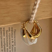 ドロップチェーンフープピアス H0069