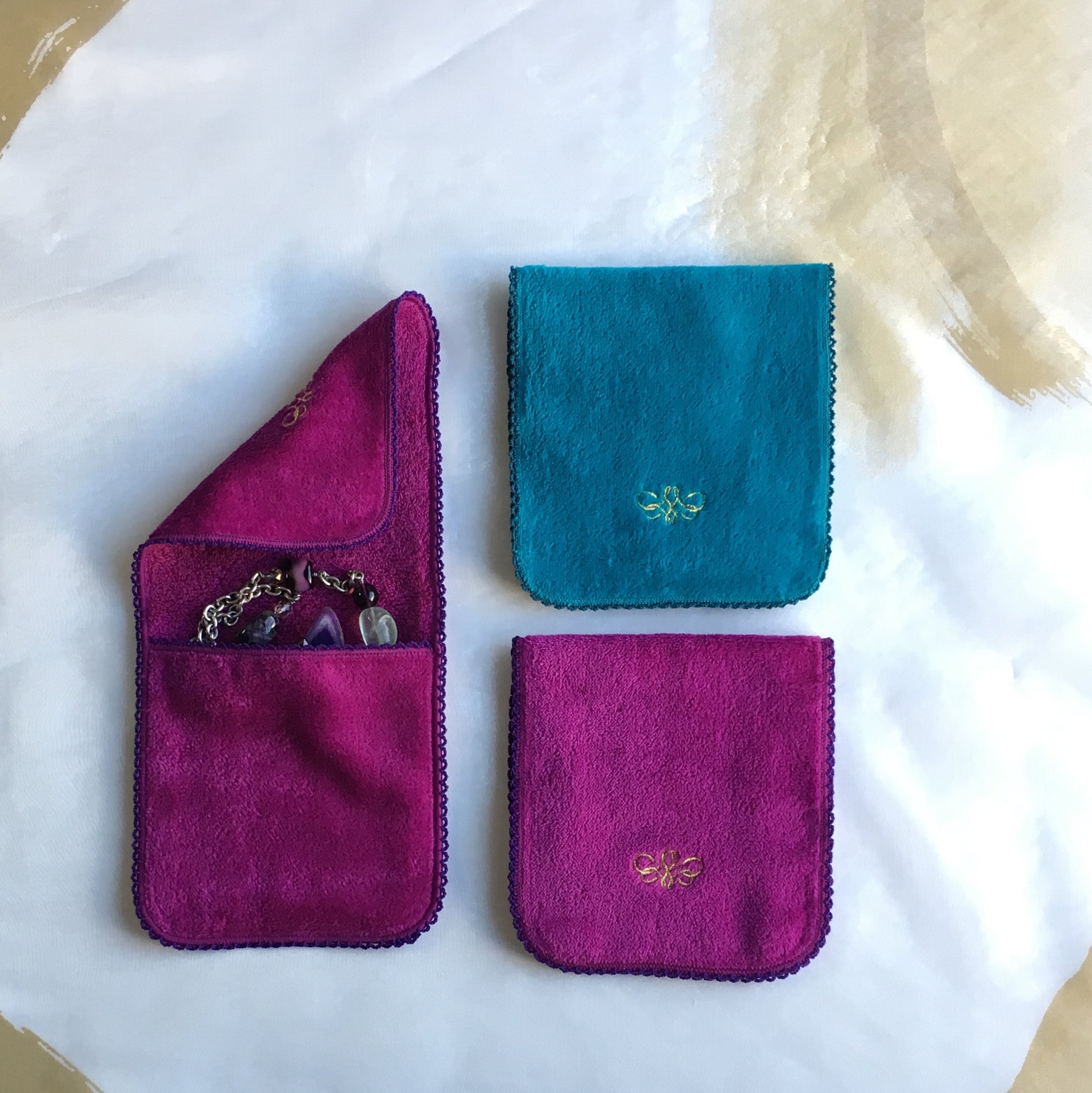 Mon Luxe レース チーフポーチ タオル地 Lace Chief Pouch | Mon Luxe