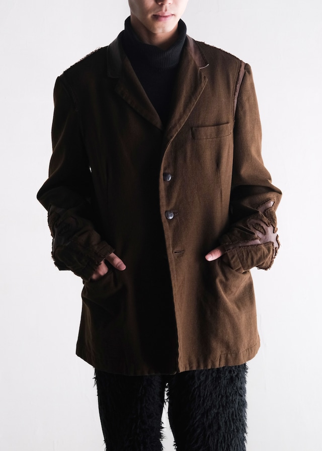 Yohji Yamamoto POUR HOMME 03AW kangaroo leather slit long jacket