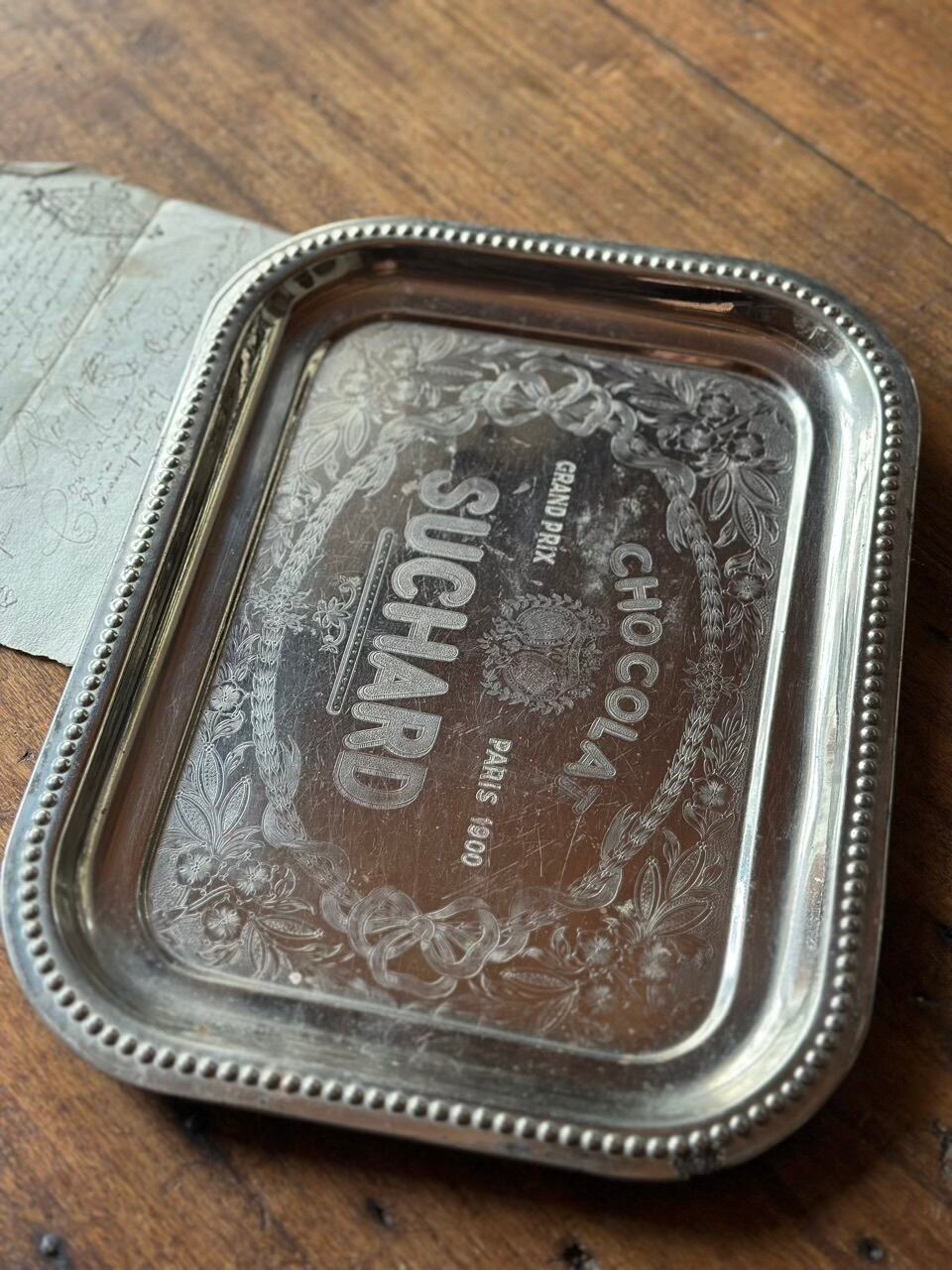 銀色トレイ CHOCOLA SUCHARD ショコラ・シュシャール | Brocante de La