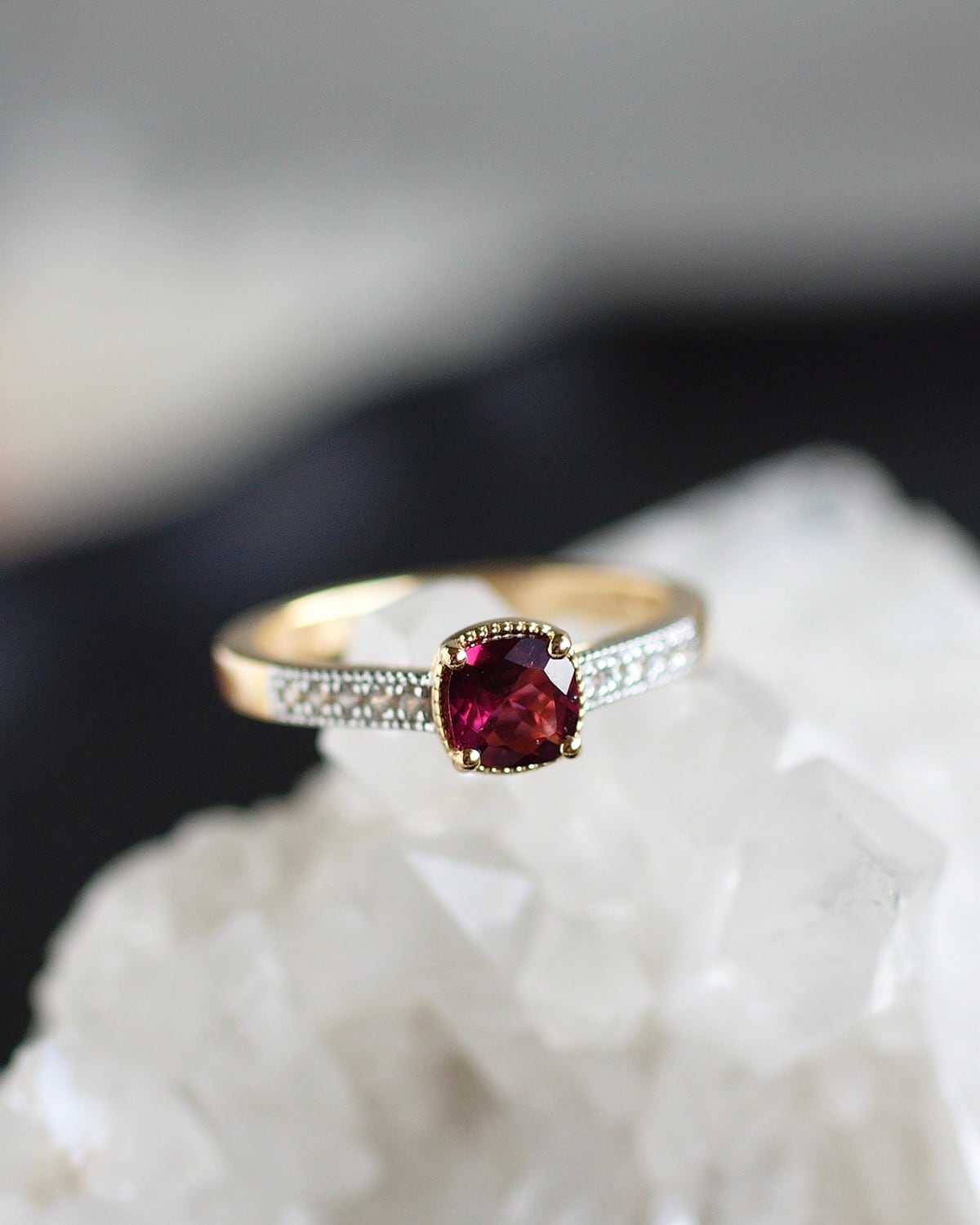 Silver925+K18YG ロードライトガーネットのリング 12号 | Ruan aree