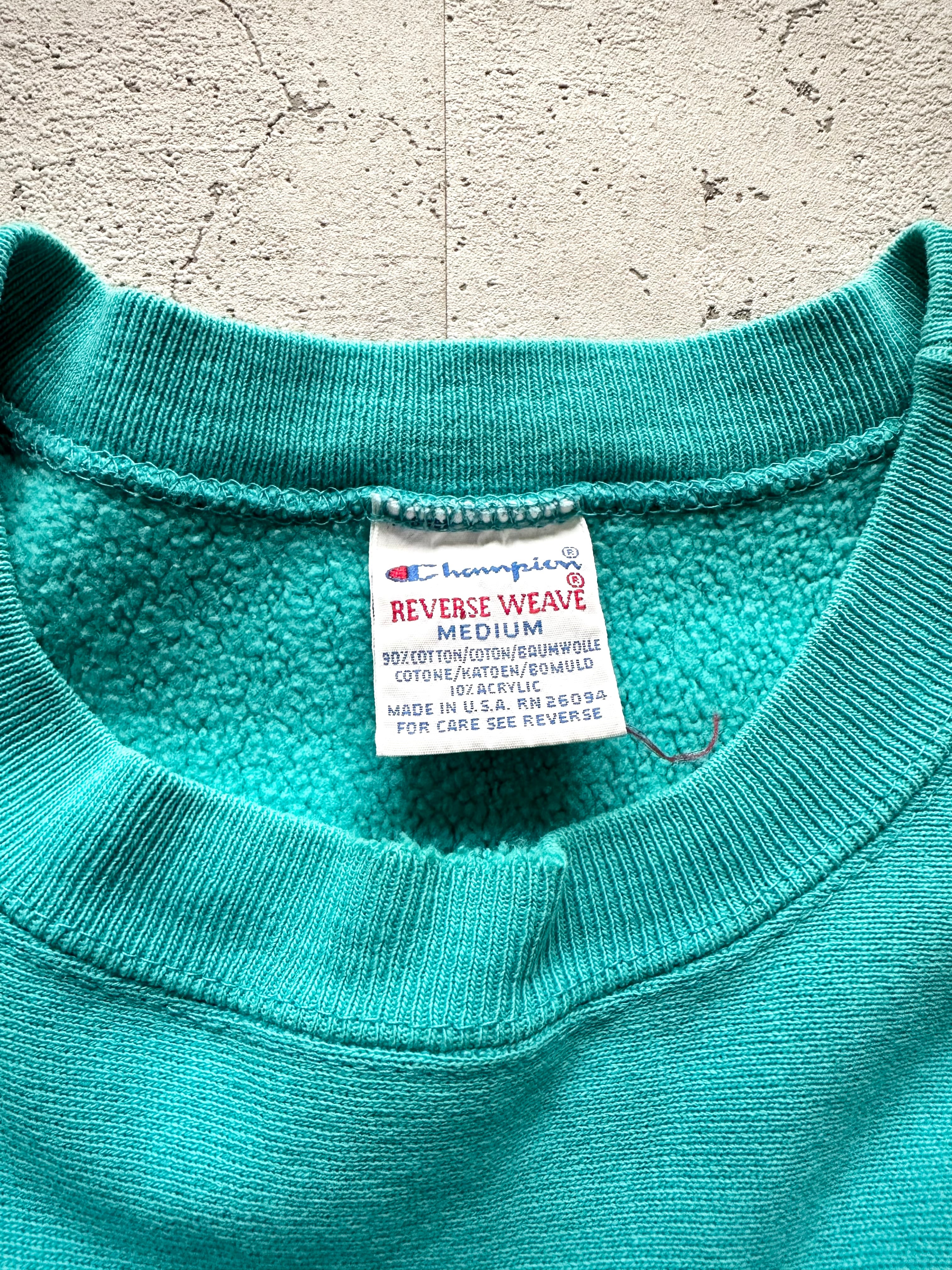90s USA製 CHAMPION - REVERSE WEAVE SWEAT TURQUOISE OLD VINTAGE