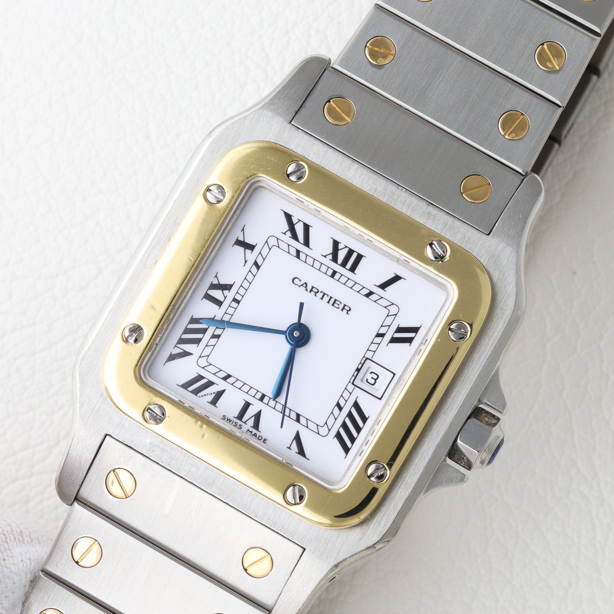 カルティエ サントスガルべ LM ノークラック コンビ 自動巻き AT 後期ブレス