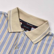 TaylorMade テーラーメイド ストライプ 鹿の子 半袖 ポロシャツ M/バイカラー メンズ ゴルフ