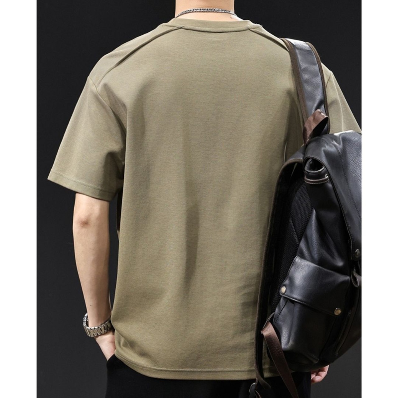 100% Cotton Oversized Short Crew Neck T-Shirt ◇2color H0454