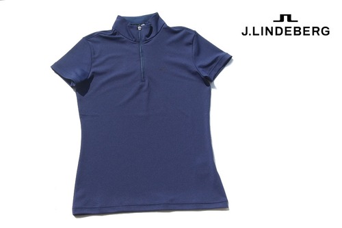 ジェイリンドバーグ｜J.LINDEBERG｜レディース｜ハーフジップ半袖シャツ｜36｜ネイビー［新品｜未使用］
