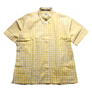 HERMES S/S yellow check shirt