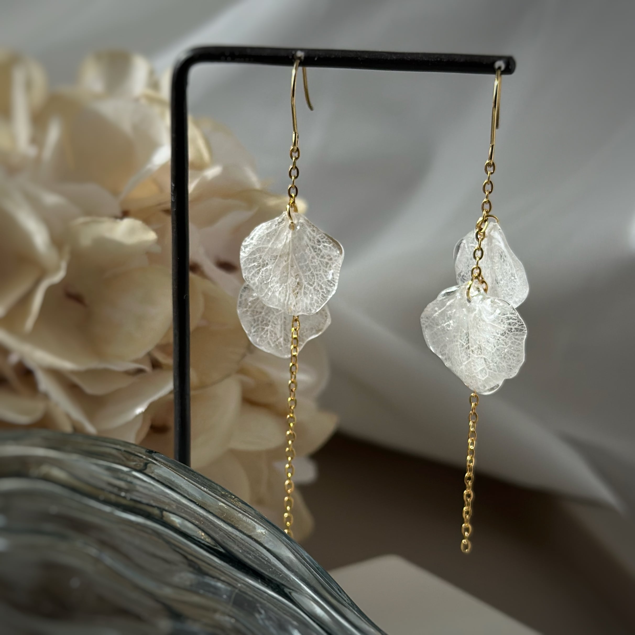 美脈 本物の紫陽花 ピアス・イヤリング