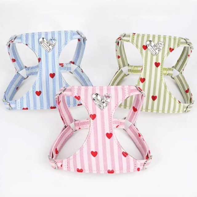 ハートモチーフ付ハーネス＆リード　00708