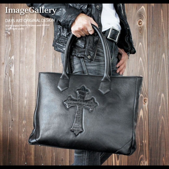 本革 レザートートバッグ クロコ型押し タンニン鞣し 大容量 A4対応