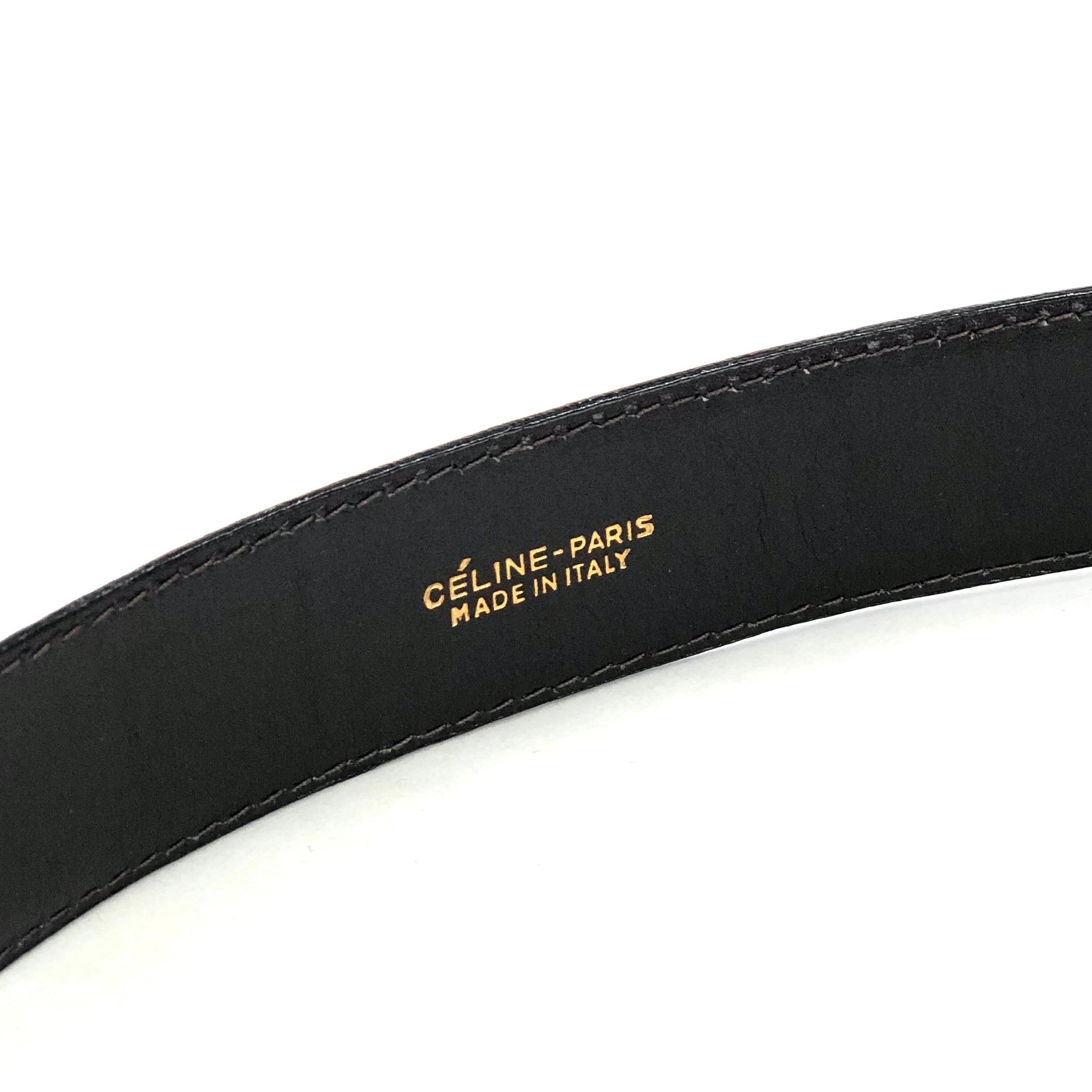 CELINE セリーヌ 馬車 ホースキャリッジ レザー ベルト ブラック