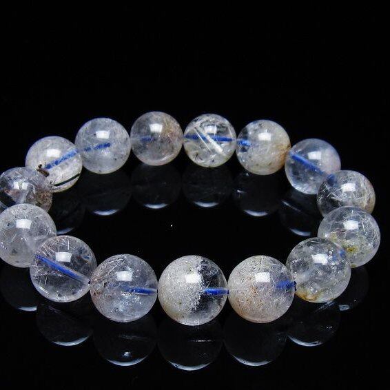 ホワイトガーデンファントムクォーツ ブレスレット 15mm 一点物 おまかせ便 111-42536