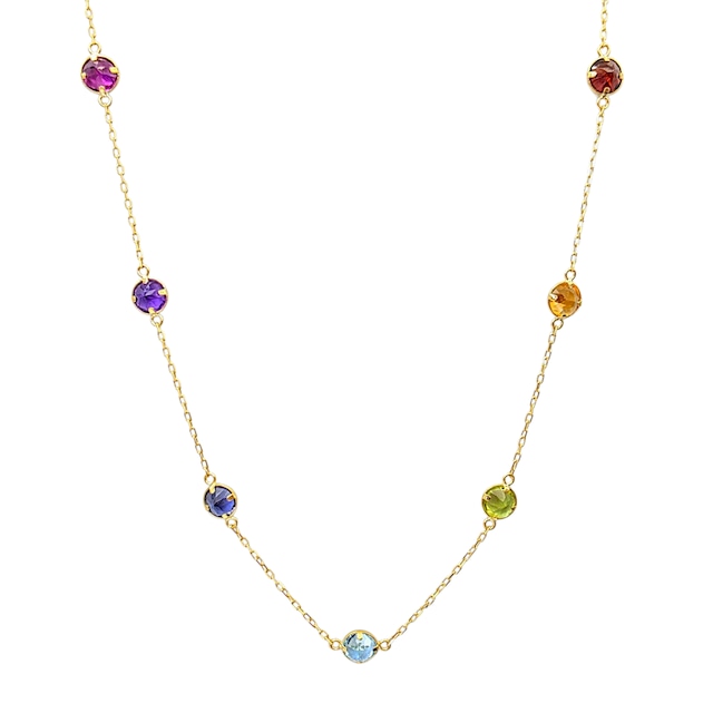 K18YG マルチカラーストーン ペンダント＜Selection｜12〜1月＞