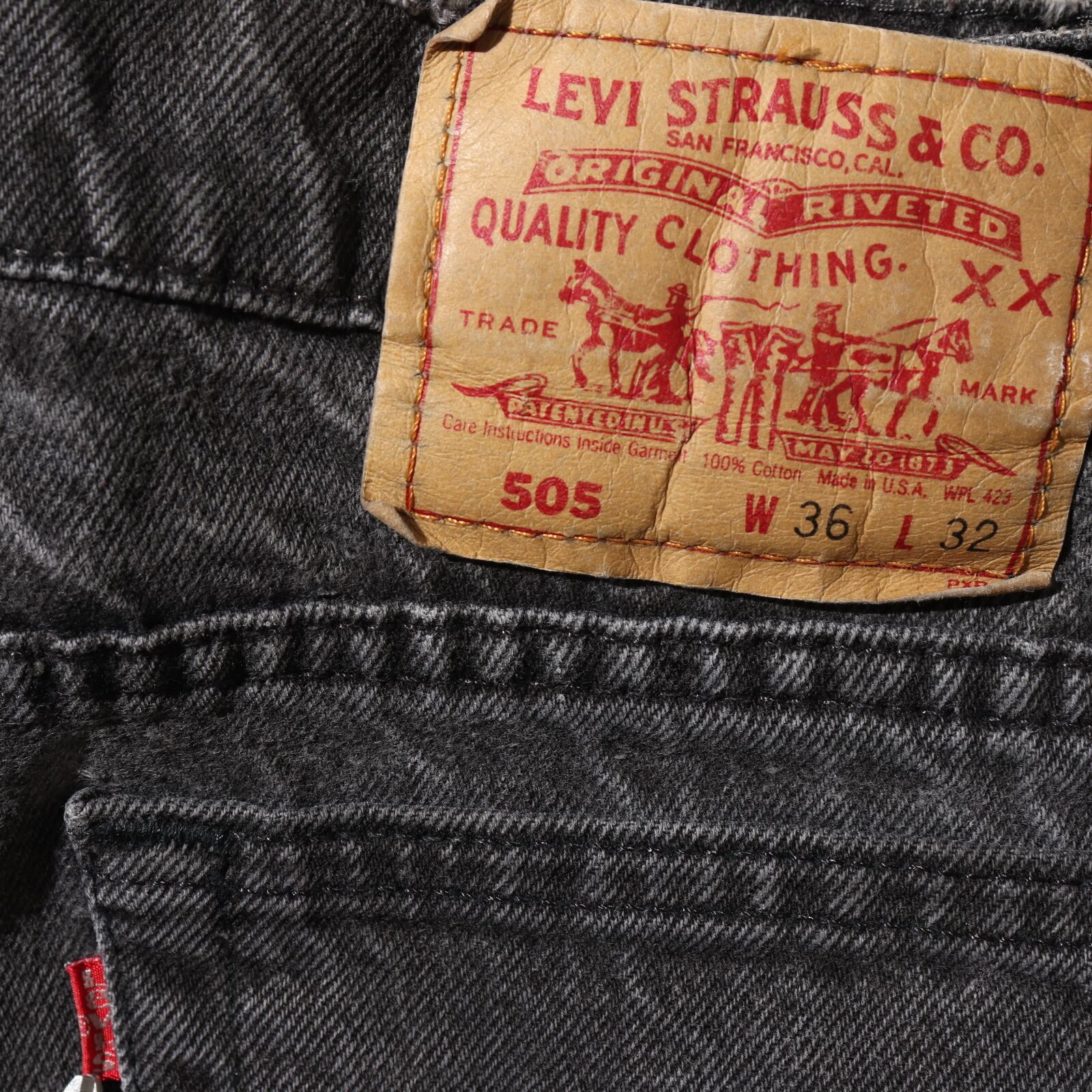 38×36 Levi’s 501 米国製 サルファー染め ブラックデニム