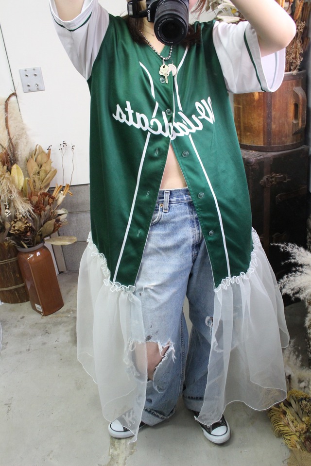 Game shirt x organdie dress