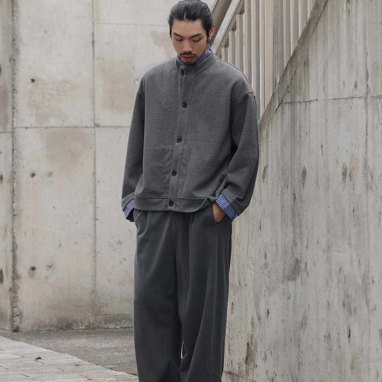 モダンヘリンボーン・カーディガンジャケット A2007 - 10