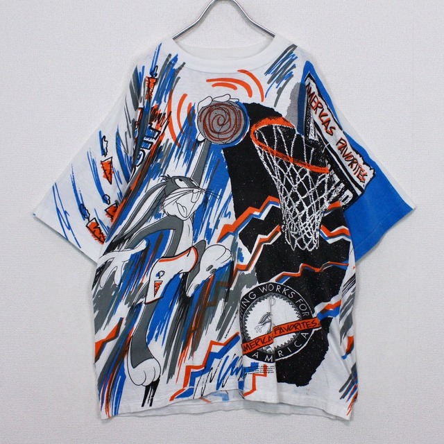 【Caka act2】"90's" "Bugs Bunny" Basket Ball Design Loose T-Shirt