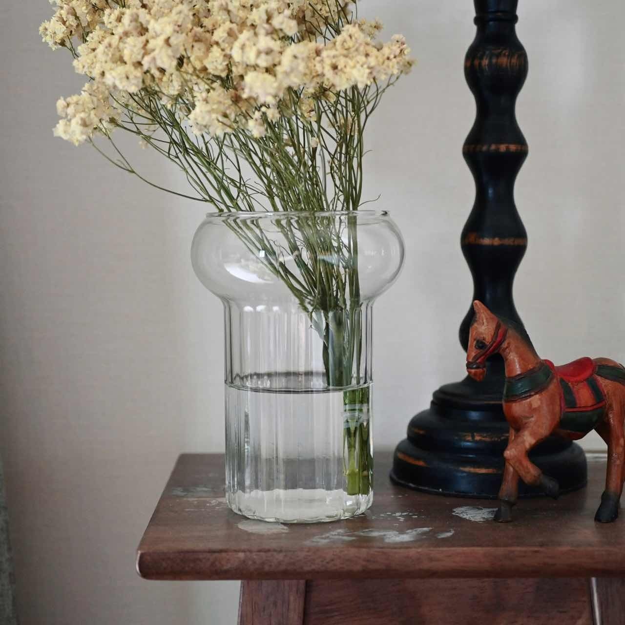 [送料無料] Horn Please リューズガラス フラワーベース ネック 花瓶 花びん 再生ガラス シンプル 背の高い花や枝ものを広がらずにまとまる Horn Please ホーン プリーズ リューズガラス フラワーベース ネック