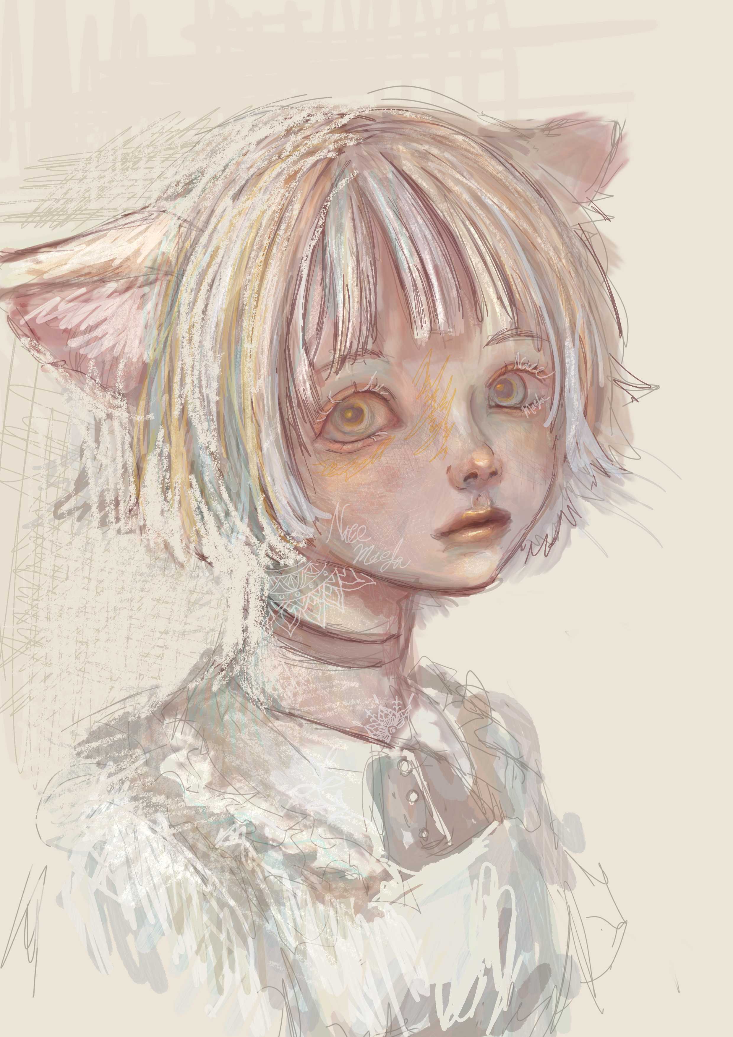 無題 虎の色鉛筆画 原画 | 商標登録済 指スマホ画家® 前田寧都 前田