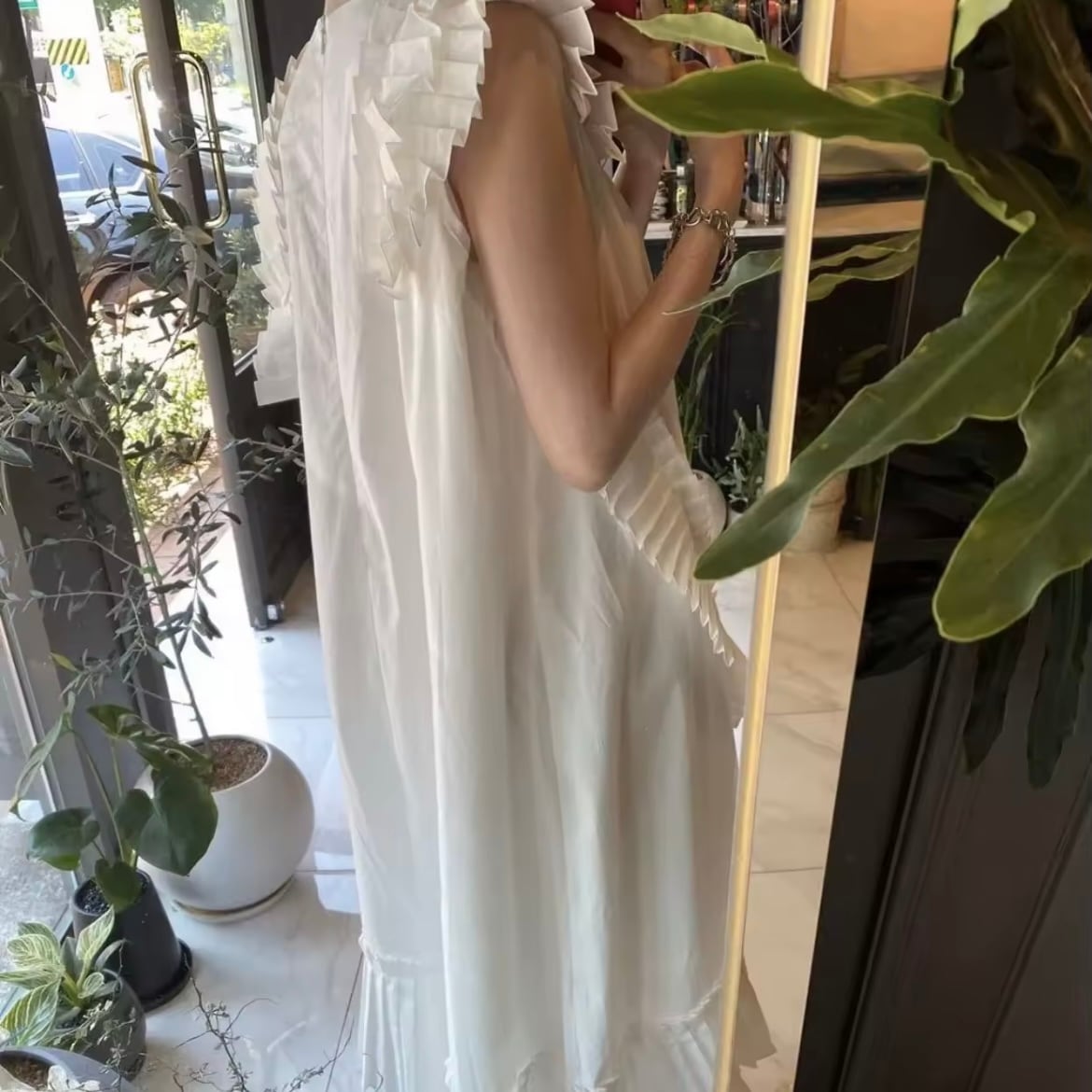 random pleats summer dress