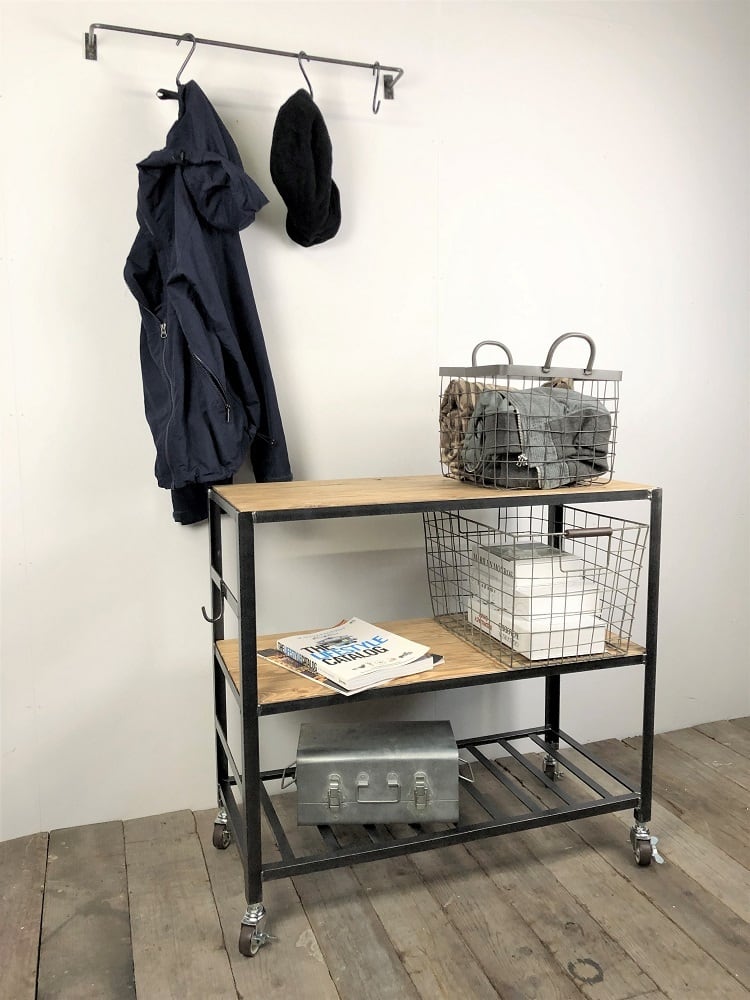 アイアン3段シェルフ　ラック　アイアン家具　オーダーメイド　受注制作 楽天市場】アイアン 3段シェルフ ラック 棚 鉄家具 転落防止付き