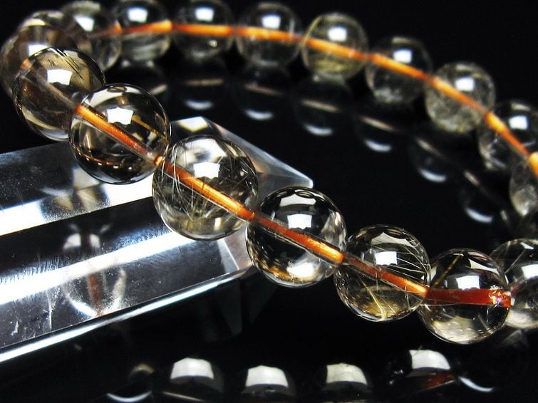 タイチンルチル ブレスレット11mm タイチンルチルクォーツ ブレスレット 11mm 一点物 メール便可