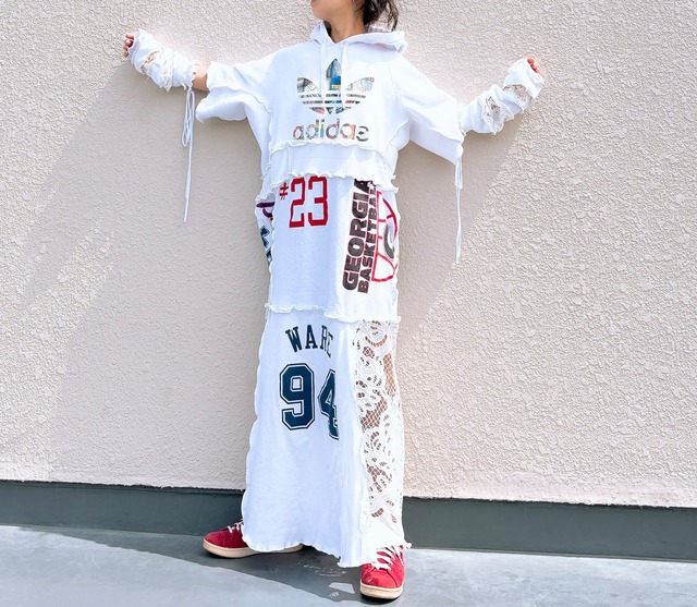 Remade dress with arm warmers